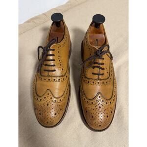 Grenson Shoes Mens Size 8.5 UK 7.5 Wingtip Brogue Derby Leather Goodyear Welt